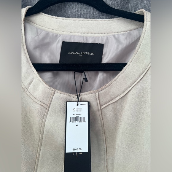 Banana Republic Factory Vegan Suede Collarless Jacket - Picture 3 of 4